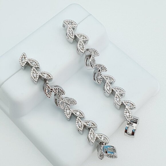 "925 Sterling Silver Cubic Zirconia Earrings, UU1P6A6120 - Picture 6 of 8